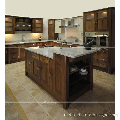 Europe Modern Solid Wood Kitchen Cabinet Cherry Wood Kitchen Cabinet